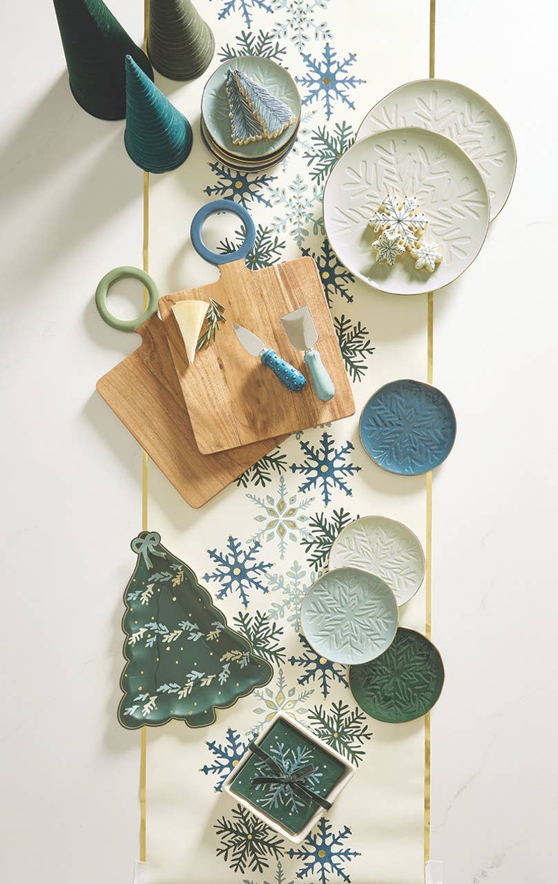 Ceramic Napkin Tray + Napkins - Snowflake