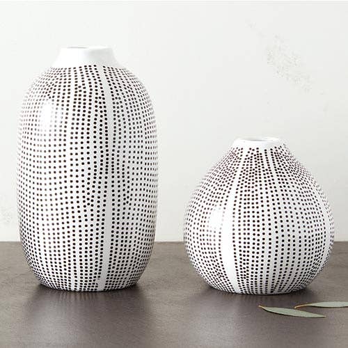 Dotted Pattern Bud Vase - Large