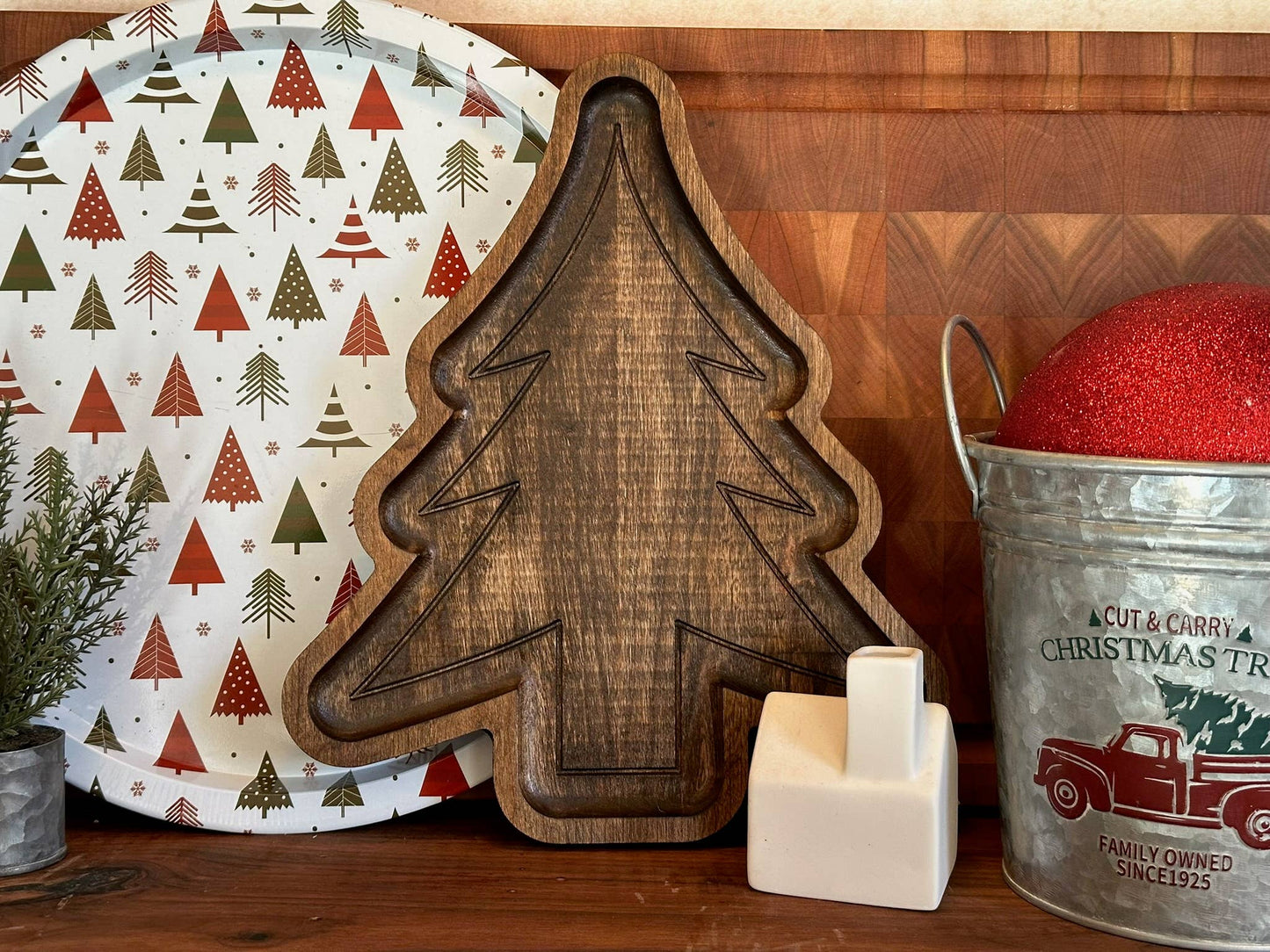 Christmas Serving Tray, Milk and Cookie Board