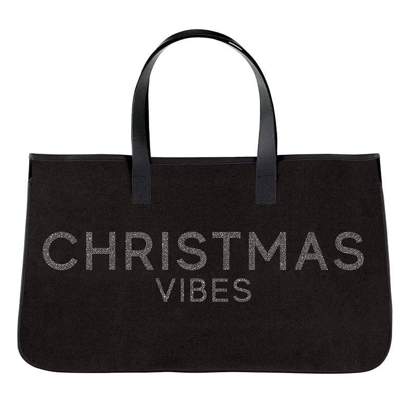 Black Canvas Tote - Christmas Vibes