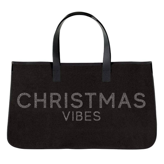 Black Canvas Tote - Christmas Vibes