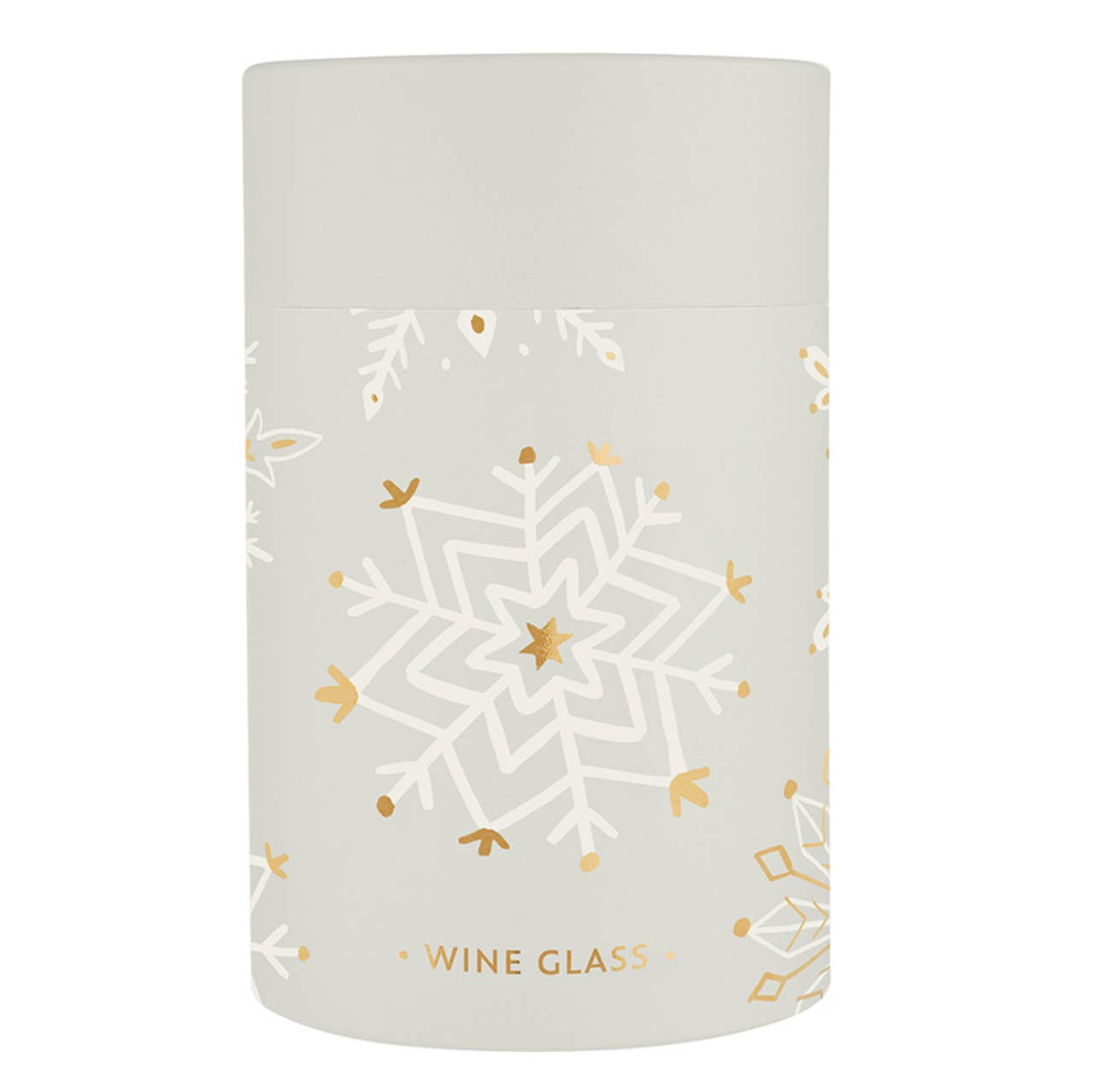 Gold Foil Stemless Wine Glass - Snowflakes