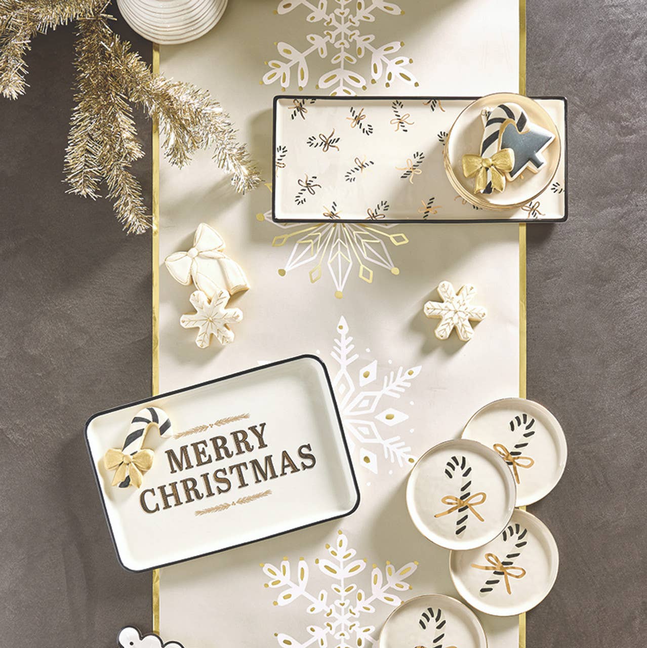 Ceramic Platter - Candy Canes