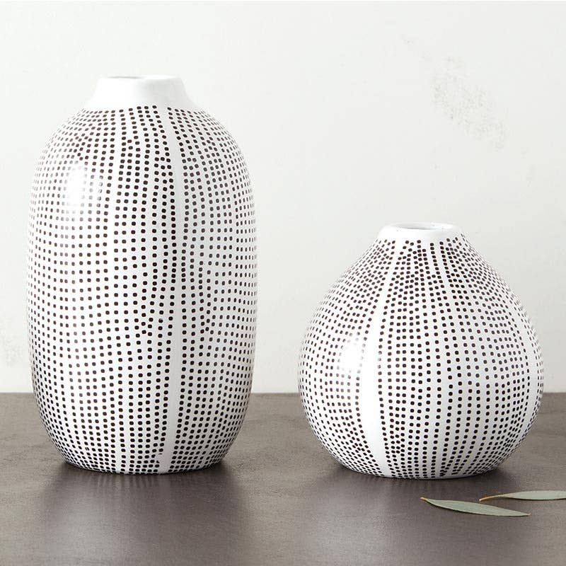 Dotted Pattern Bud Vase - Medium