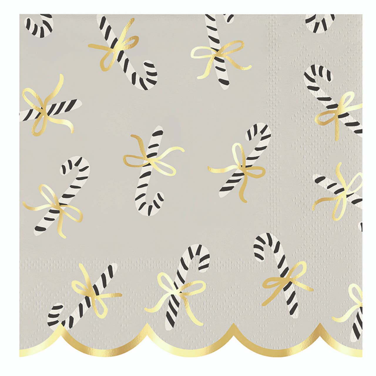 Ceramic Napkin Tray + Napkins - Candy Canes