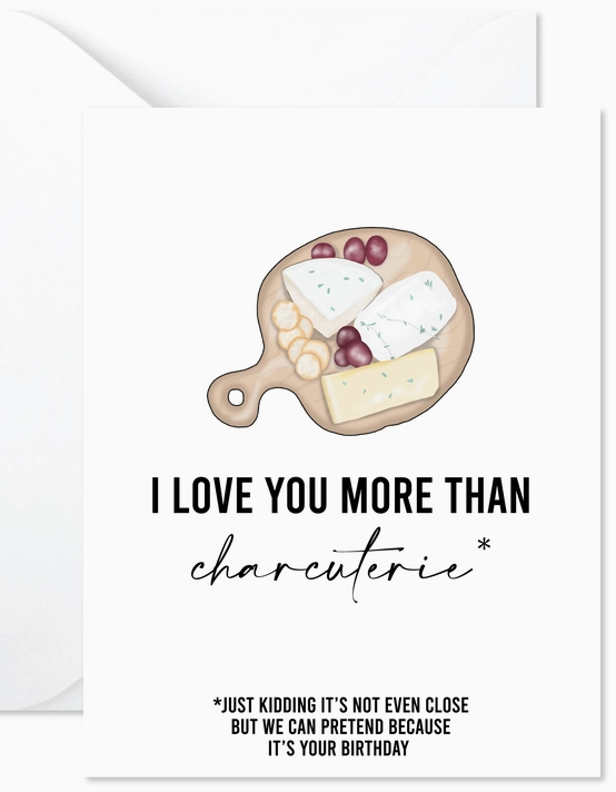 Charcuterie Board Birthday Card - Funny Cheese Birthday Card