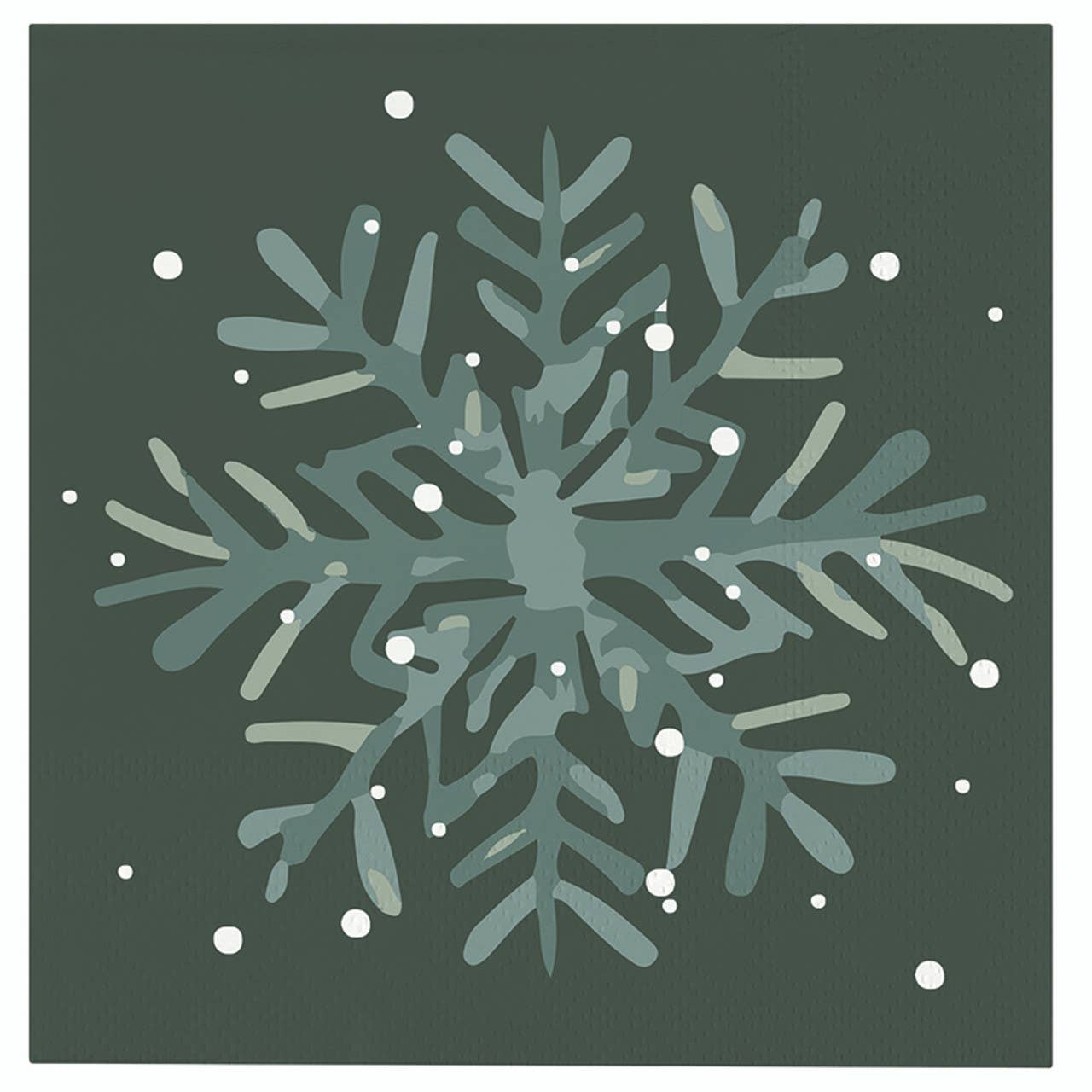 Ceramic Napkin Tray + Napkins - Snowflake