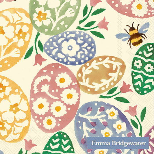 Paper Cocktail Napkin Pack of 20 Easter Eggs Cream